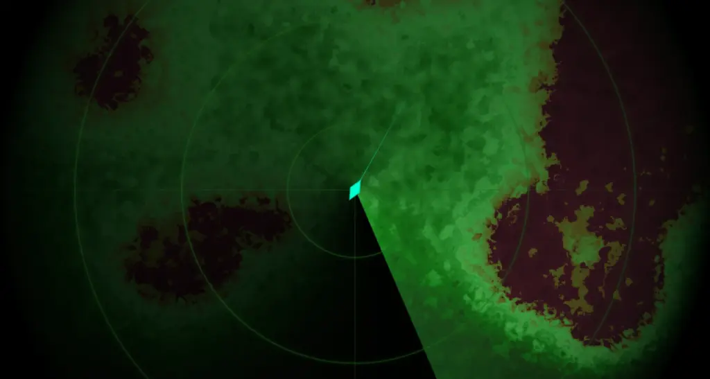 Ingame sonar radar of Sonar & Silence